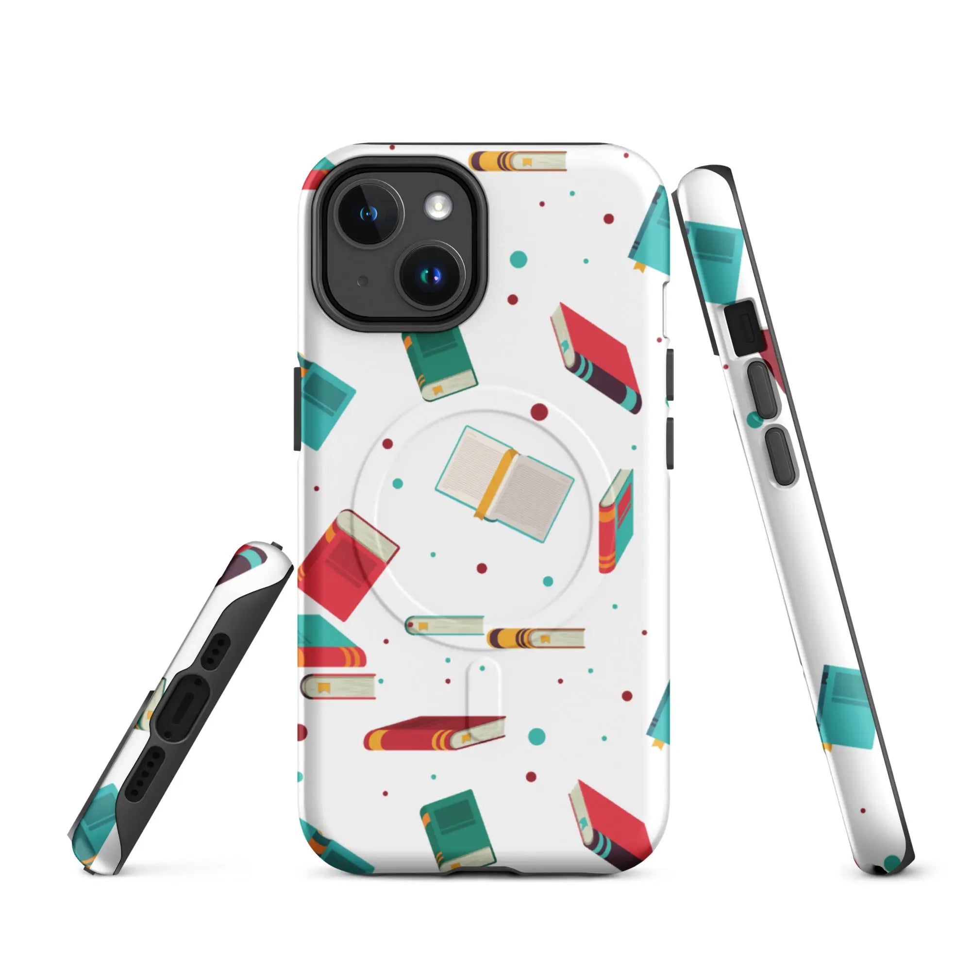 Bookish tech accessories including phone cases and laptop sleeves