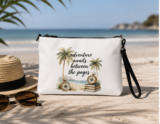 Adventure Awaits Between the Pages Wristlet Pouch