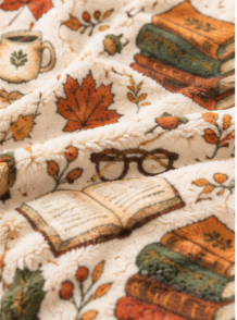 Bookish Autumn Throw Blanket