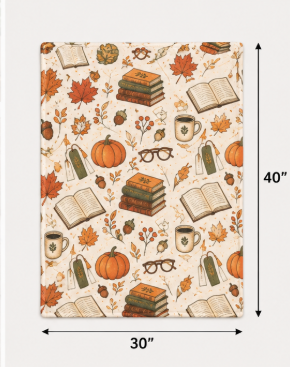 Bookish Autumn Throw Blanket